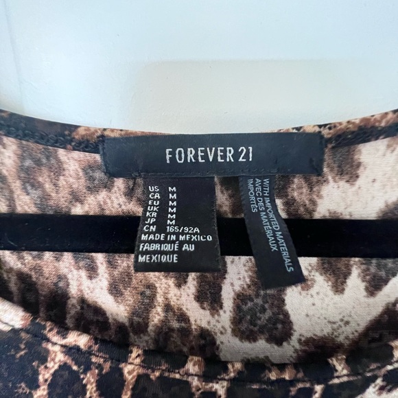 Leopard High Low Elastic Waist Scoop Neck Stretchy Dress - Picture 5 of 9